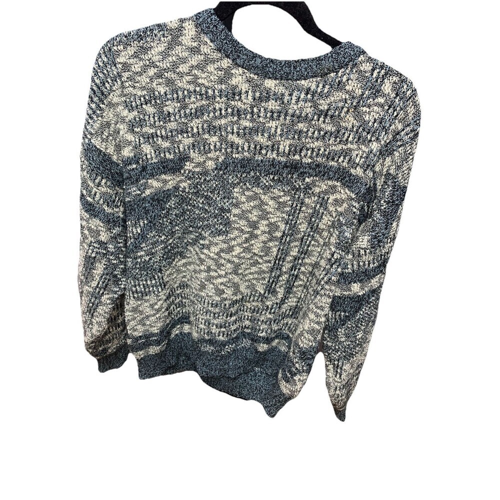 Vintage Michael Gerald 90s pullover sweater gray and white geometric pattern